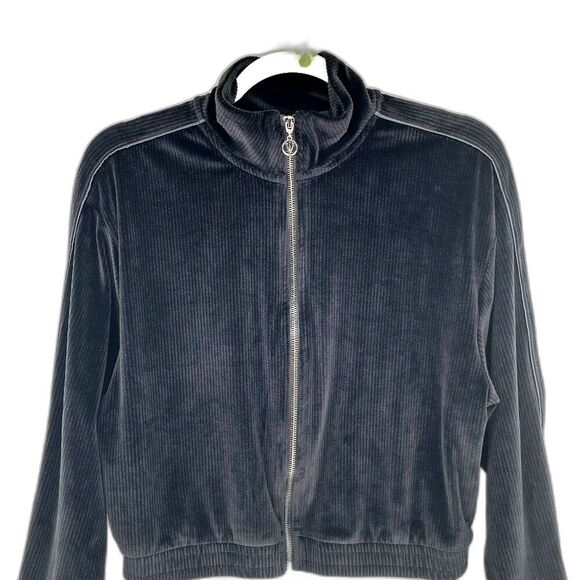 Victoria’s Secret On Point Velour Zip Up Jacket M Ribbed Corduroy Y2K - Picture 4 of 11